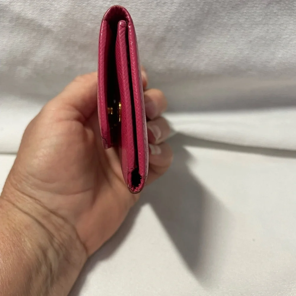 Prada Pink Saffiano leather key case